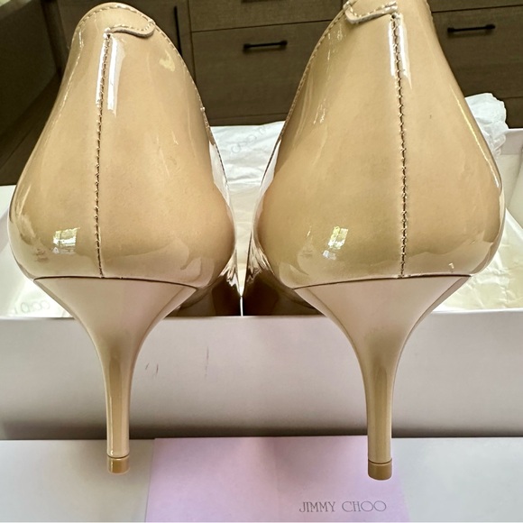 Jimmy Choo Nude Patent Leather Heels - Picture 15 of 15